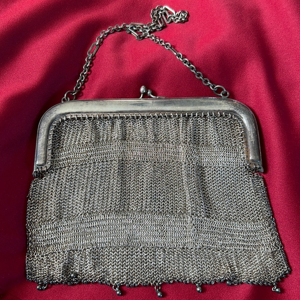 Vintage chain mesh handbag, decent shape, extremely old.